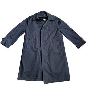 Vtg All Weather Mens Trench Coat 42R Blue Shade Removable Liner Navy Gorpcore